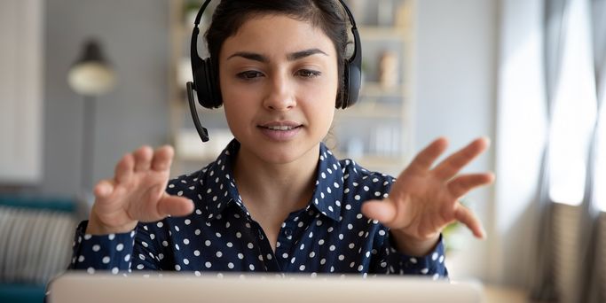 Woman working from home